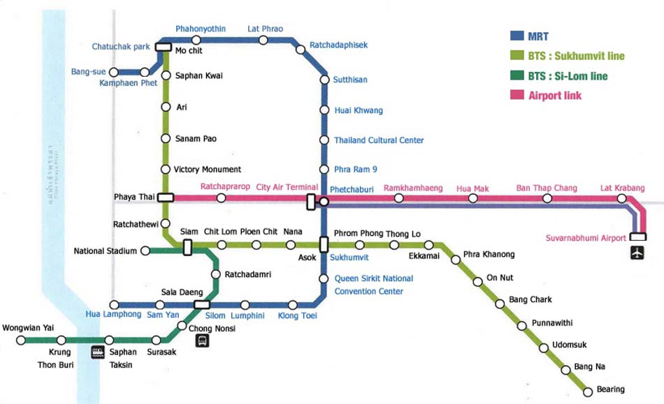 Bangkok Bts And Mrt Map